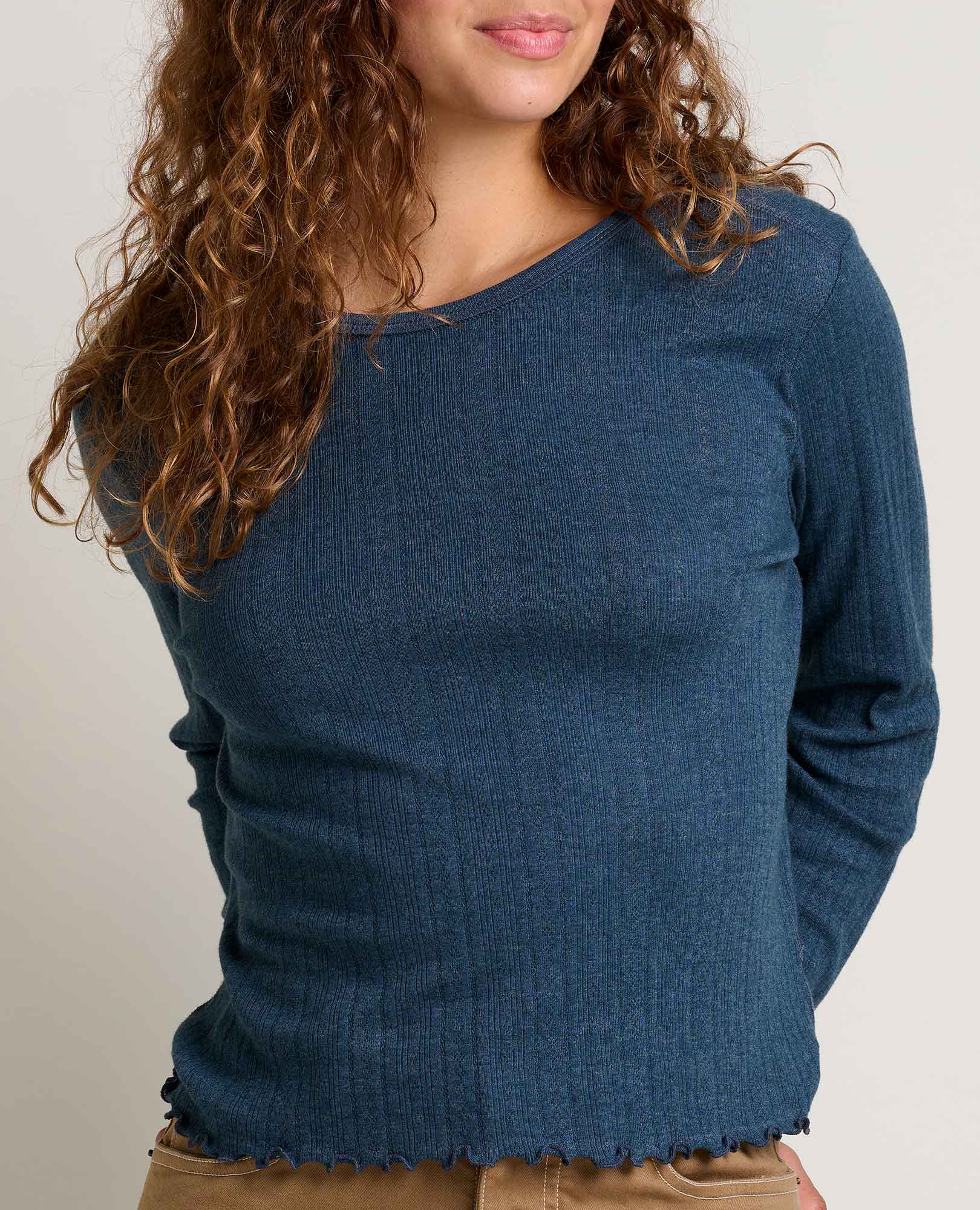 Foothill Pointelle Long Sleeve Crew - Image 3