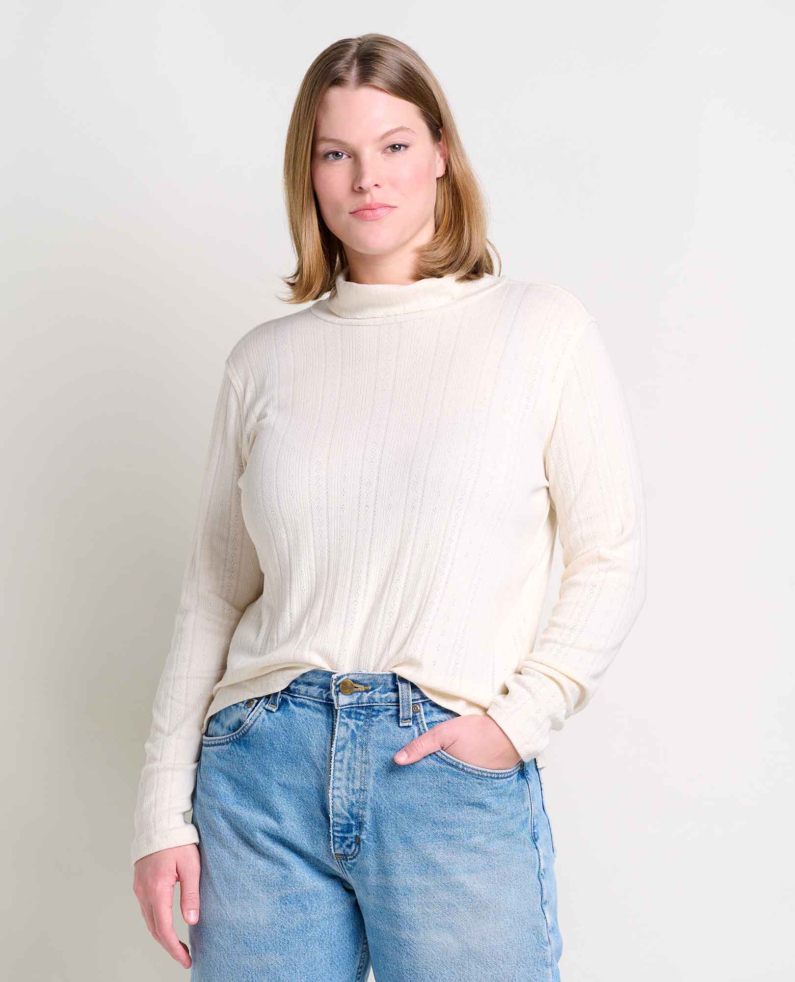 Foothill Pointelle Long Sleeve T-Neck - Image 4