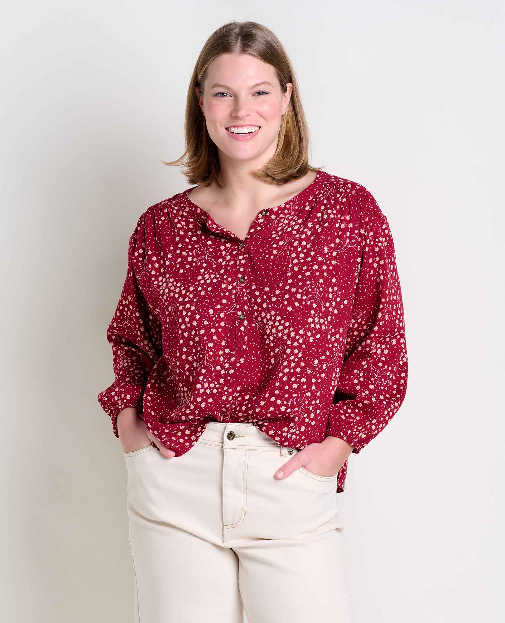 Manzana Long Sleeve Peasant Top - Image 3
