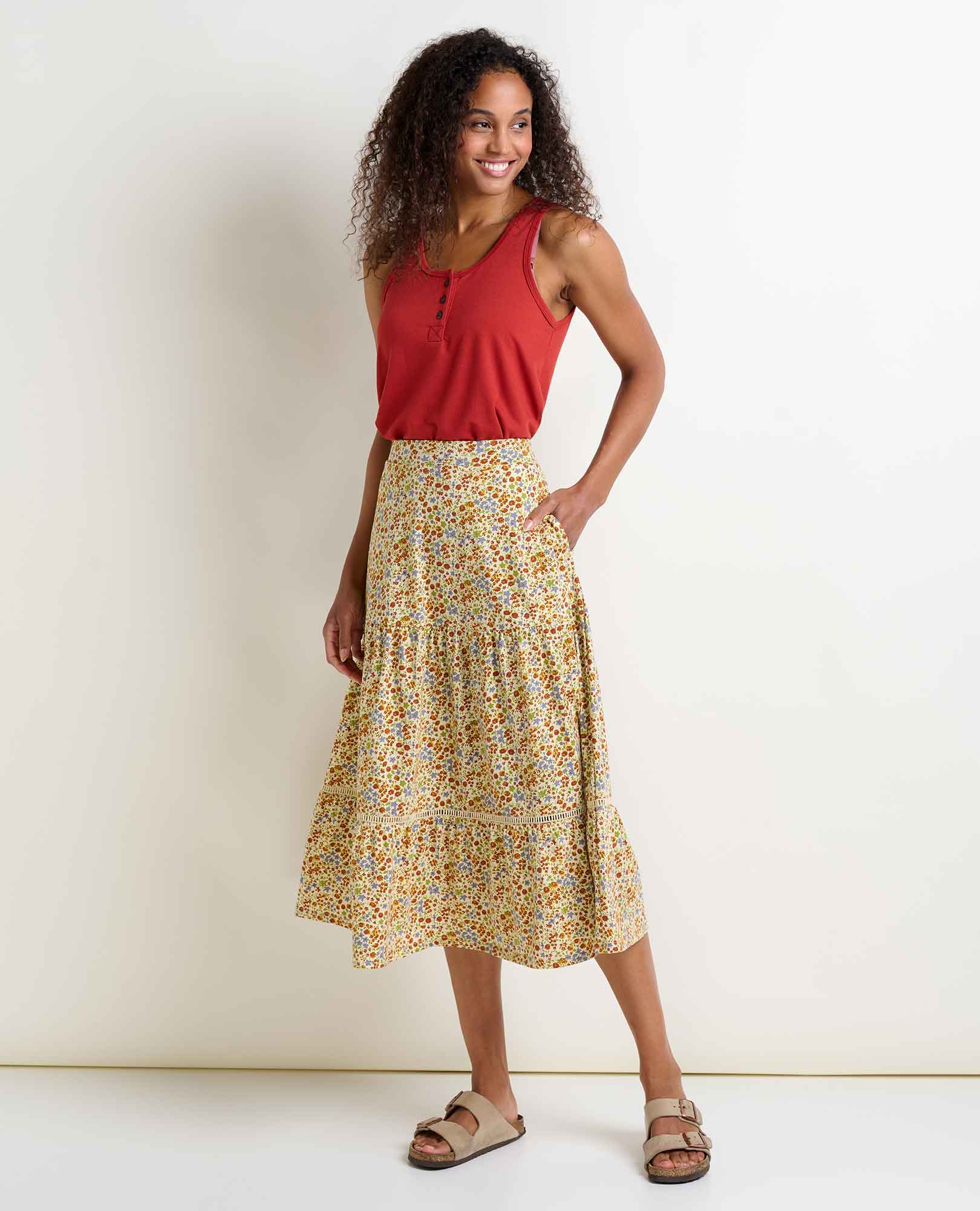 Marigold Tiered Midi Skirt - Image 3