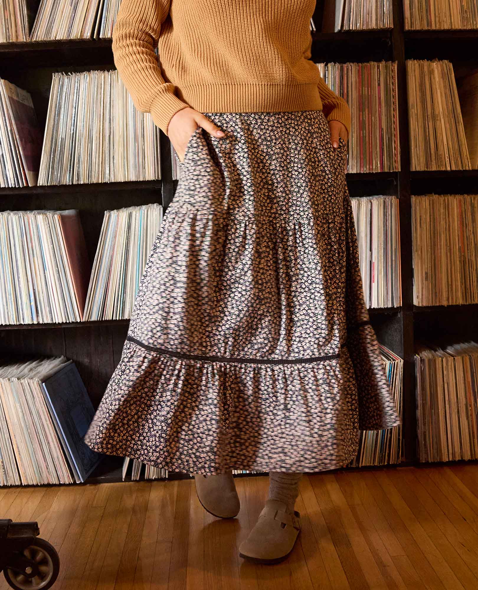 Marigold Tiered Midi Skirt - Image 4