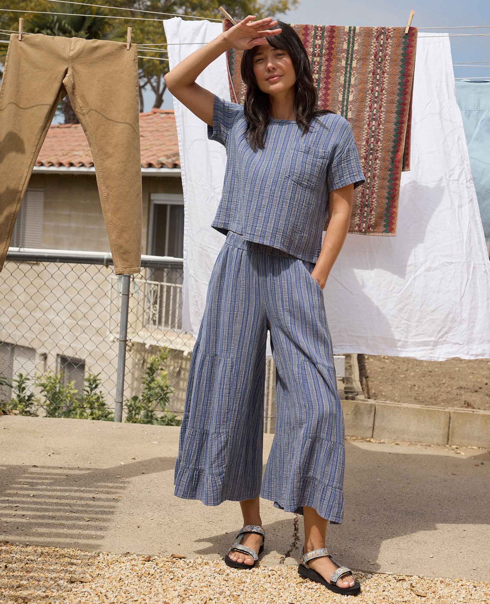 Tate Double Weave Palazzo Pant - Image 5